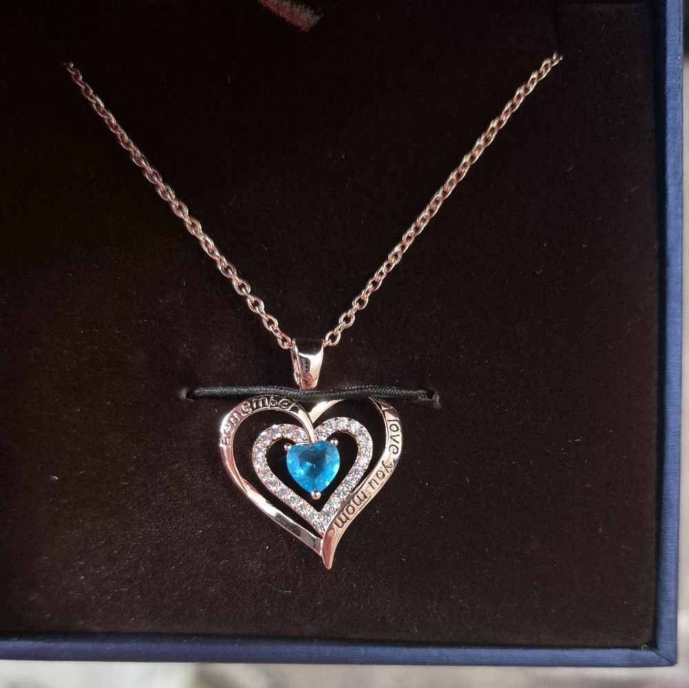 NWT REDBEE 18K ROSE GOLD FILLED 925 STERLING SILVER "REMEMBER  I LOVE YOU MOM"